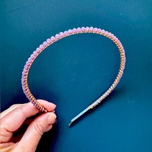 Lavender crystal beaded headband